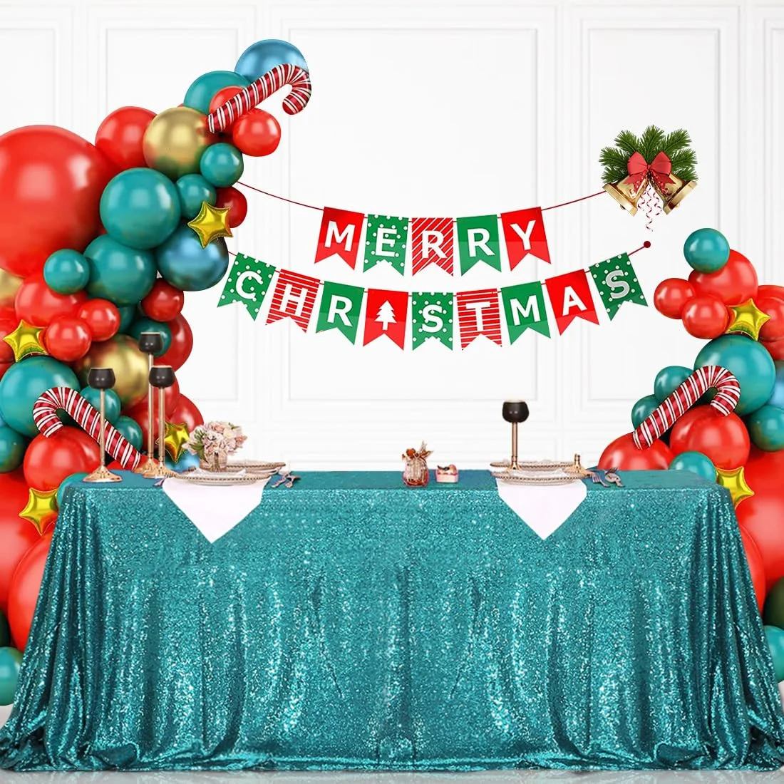 sequin tablecloth teal 2