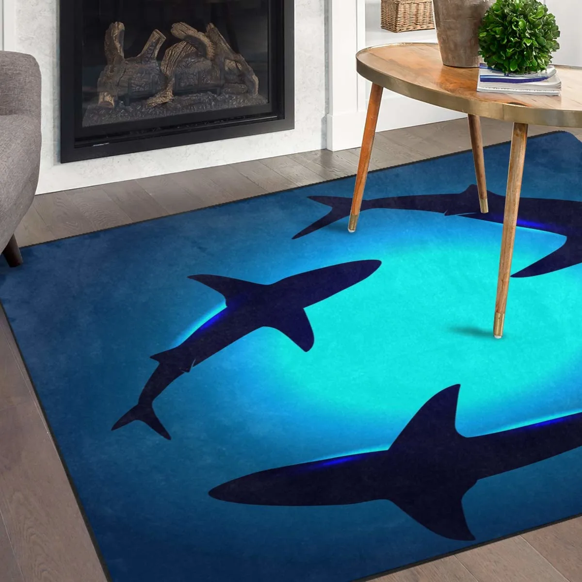 shark area rug kids 1