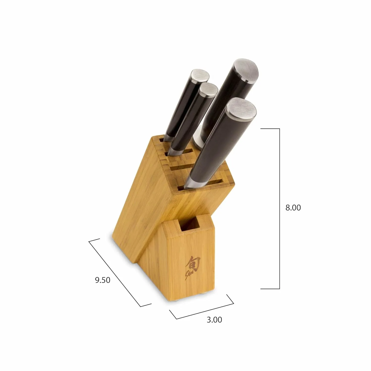 shun classic 5 piece starter knife block set 2