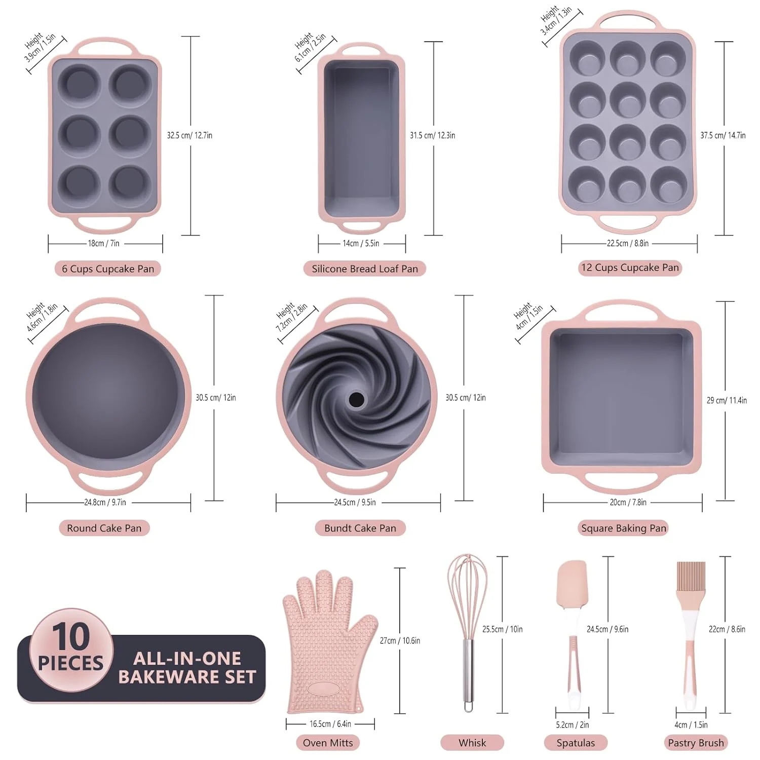 silicone bakeware set pans 2