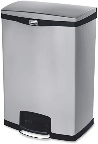 slim stainless steel trash can 1