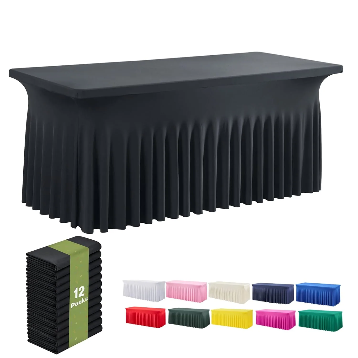 spandex tablecloth black fitted 2