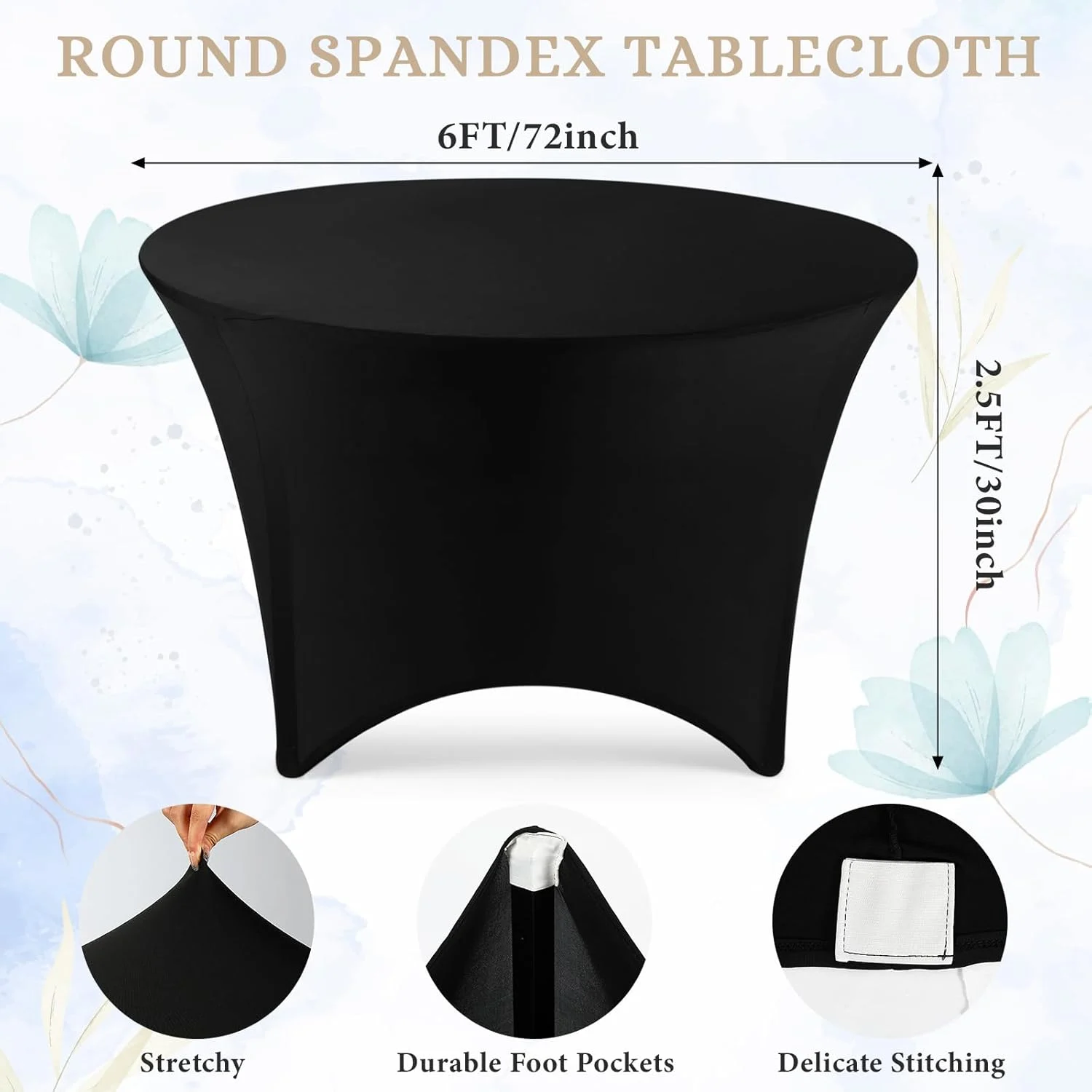 spandex tablecloth fitted 60inch 2