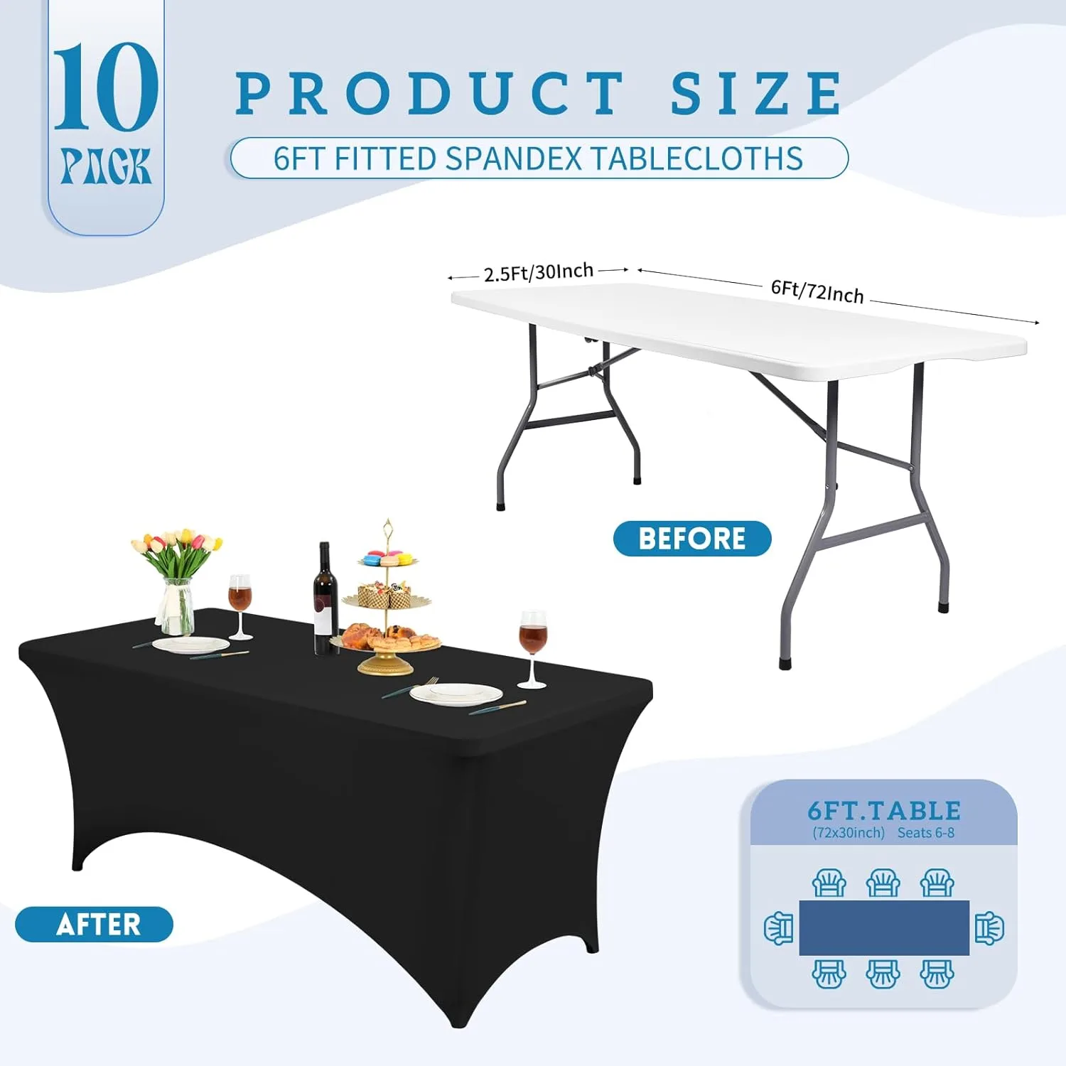 spandex tablecloth fitted stretch 2