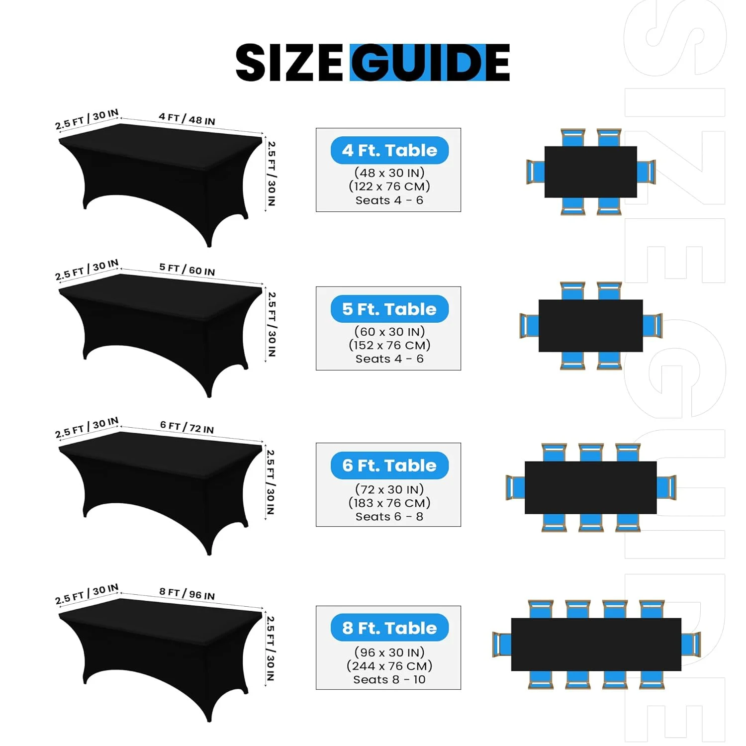 spandex tablecloth stretchable 2