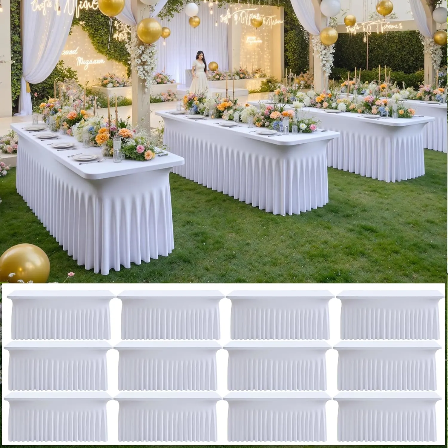 spandex tablecloth white fitted 1