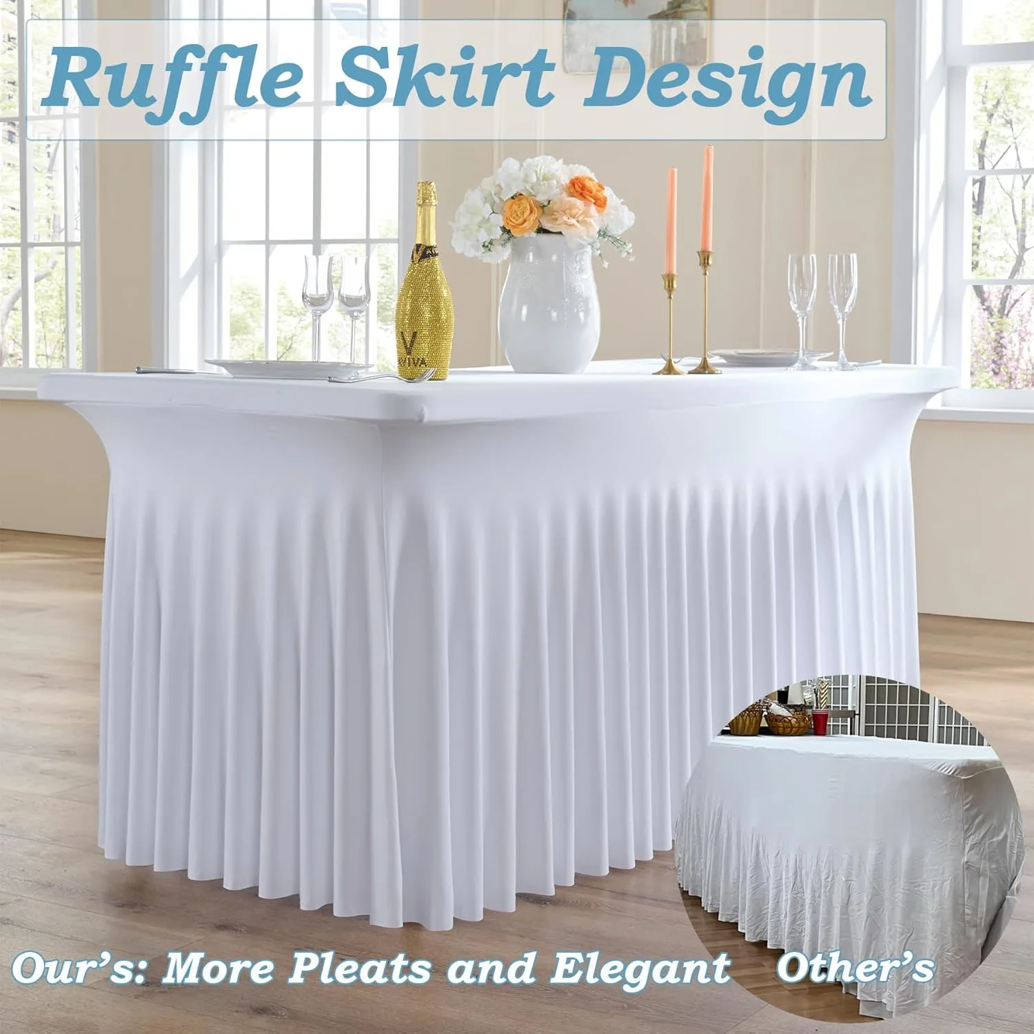 spandex tablecloth white fitted 2
