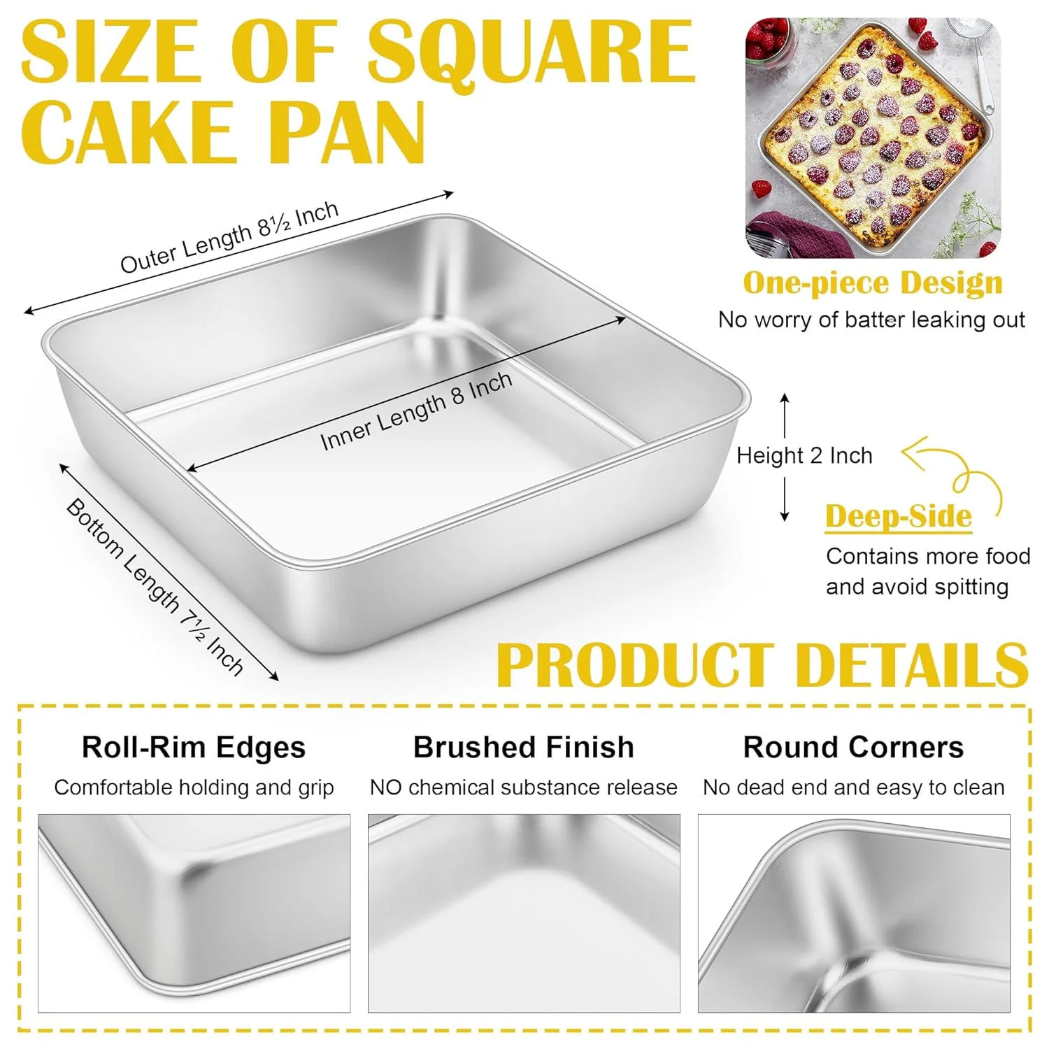 square cake pan stainless 2