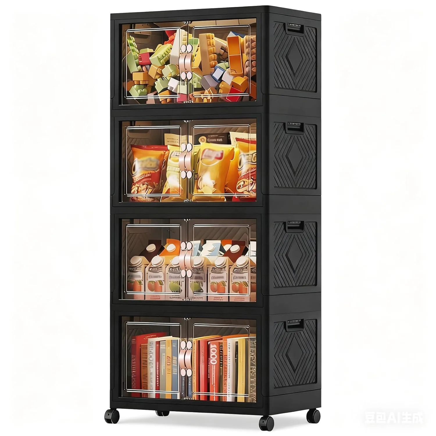 stackable storage bins wheels 1
