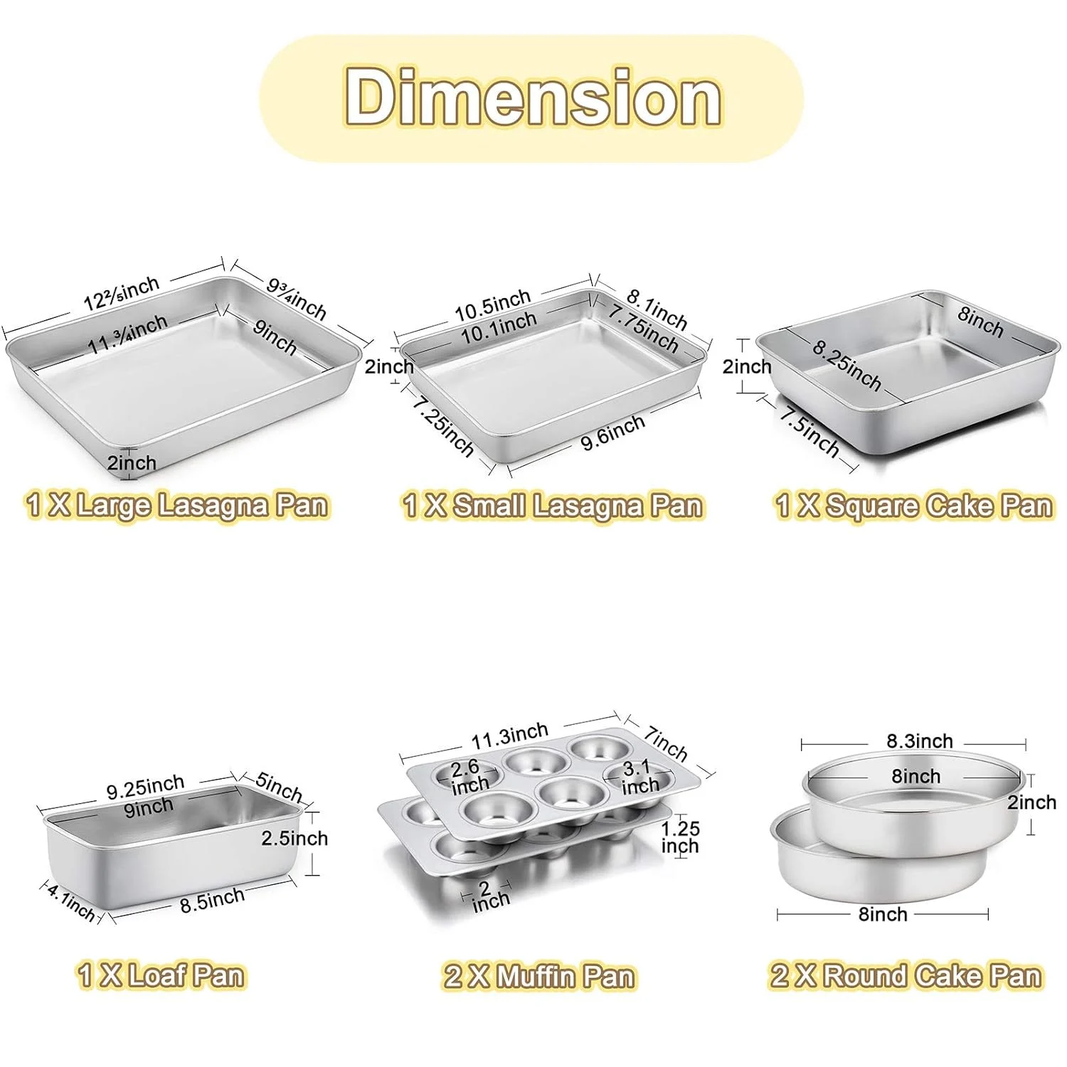 stainless steel bakeware set 2