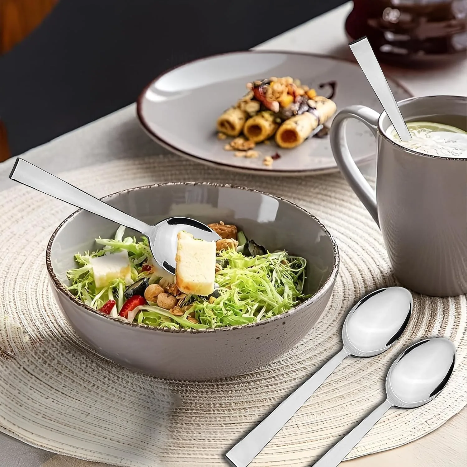 stainless steel spoons set 2
