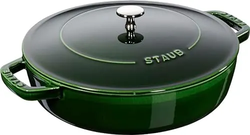 staub cast iron casserole basil green 1