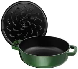 staub cast iron casserole basil green 2