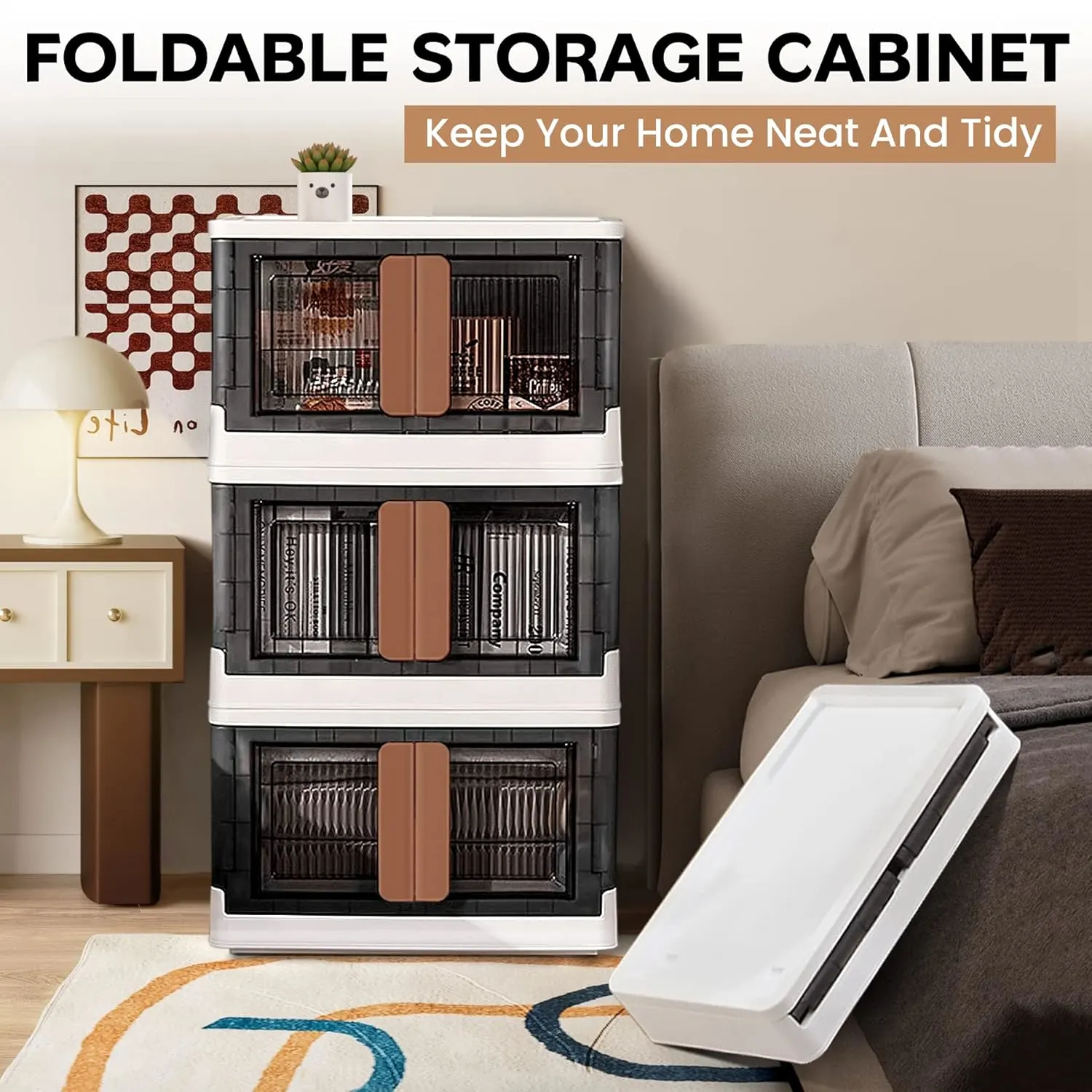 storage bins collapsible stackable 2