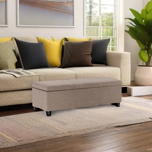 storage ottoman bench fawn brown 2