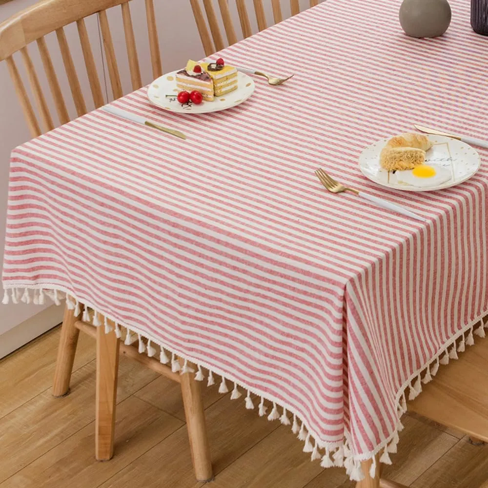 striped tablecloth red white 1