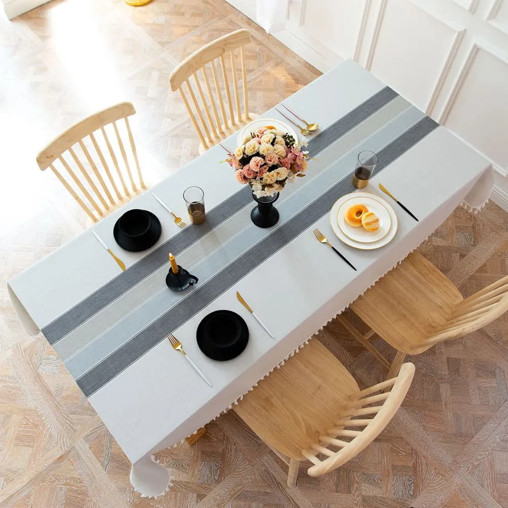 tablecloth cotton linen tassel 2