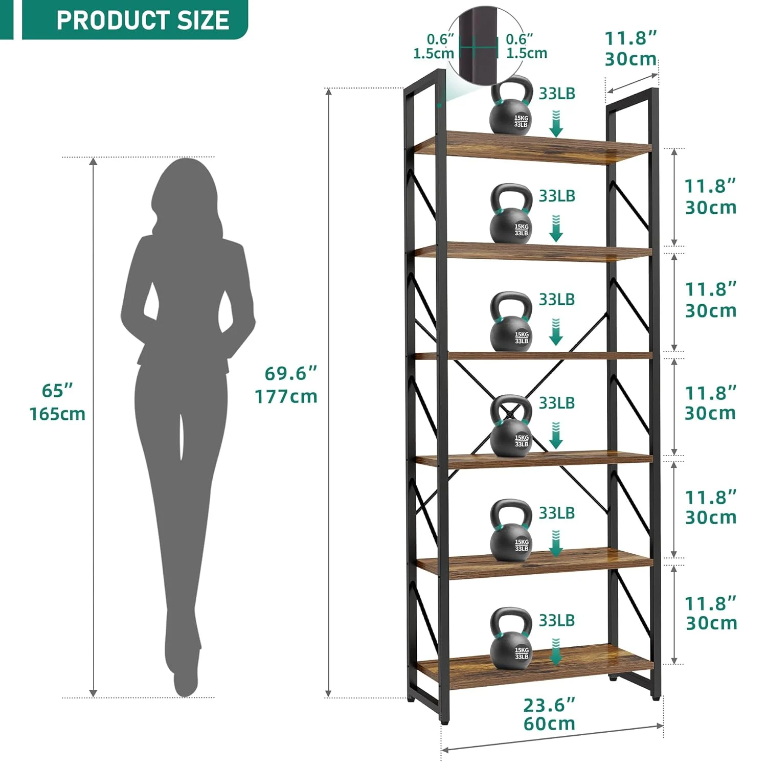tall bookshelf industrial 2