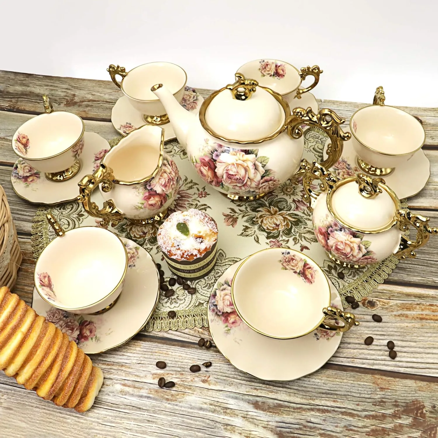 tea set porcelain floral 2