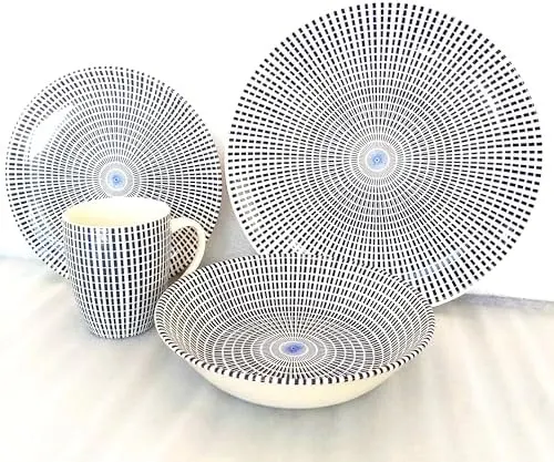 Tudor England 24-Piece Bone China Dinnerware Set - Service for 6 - Round, Dishwasher Safe - New Year's Occasion