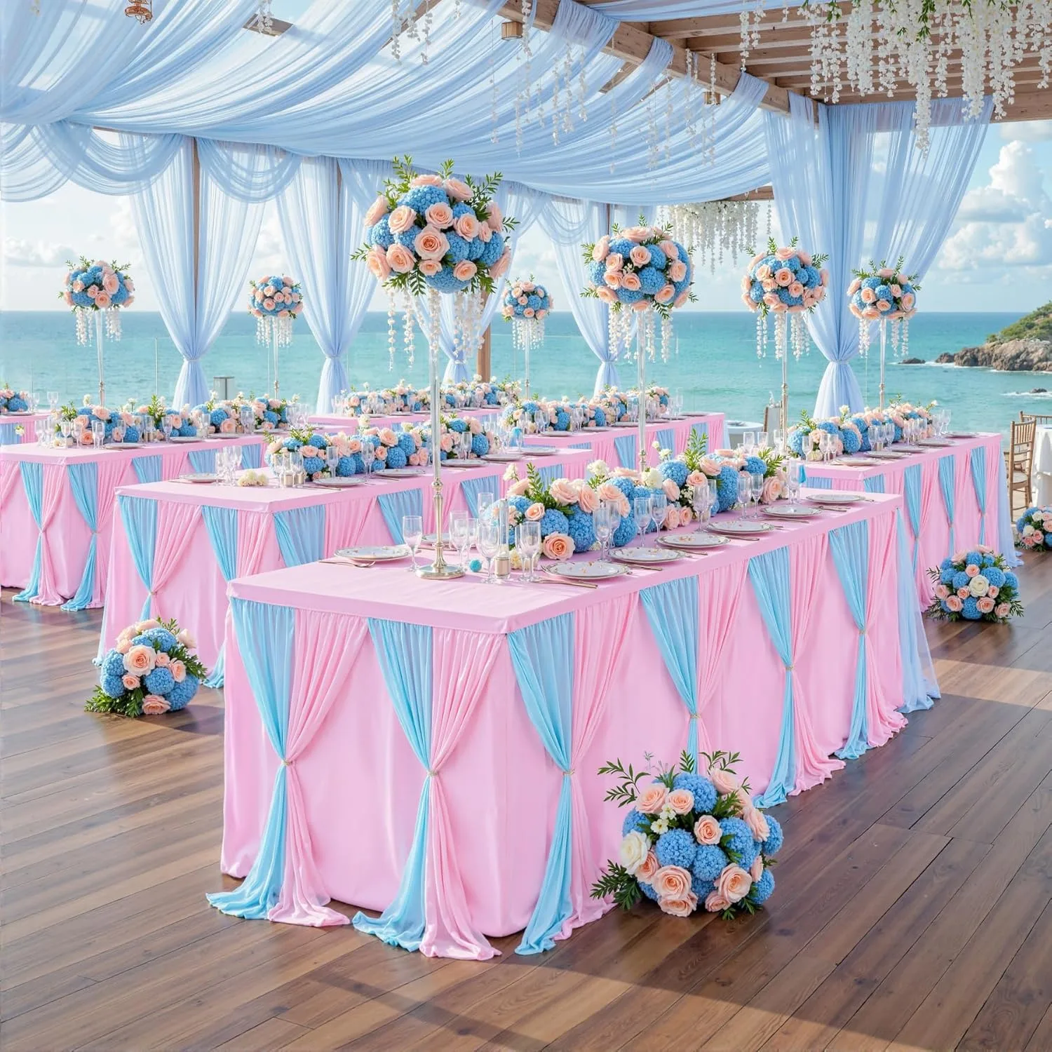 tulle tablecloth wedding party 2
