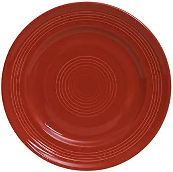 Tuxton CQA-104 Vitrified China Concentrix Plate, 10.5", Cayenne (12 Pack) - Oven, Microwave, Freezer Safe