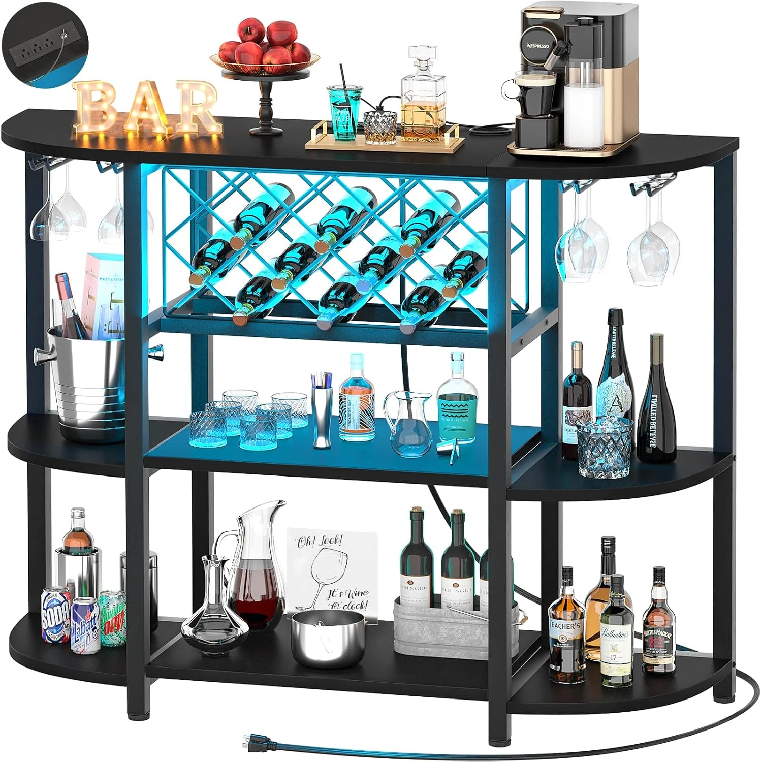 unikito led coffee bar cabinet outlet wine storage 1
