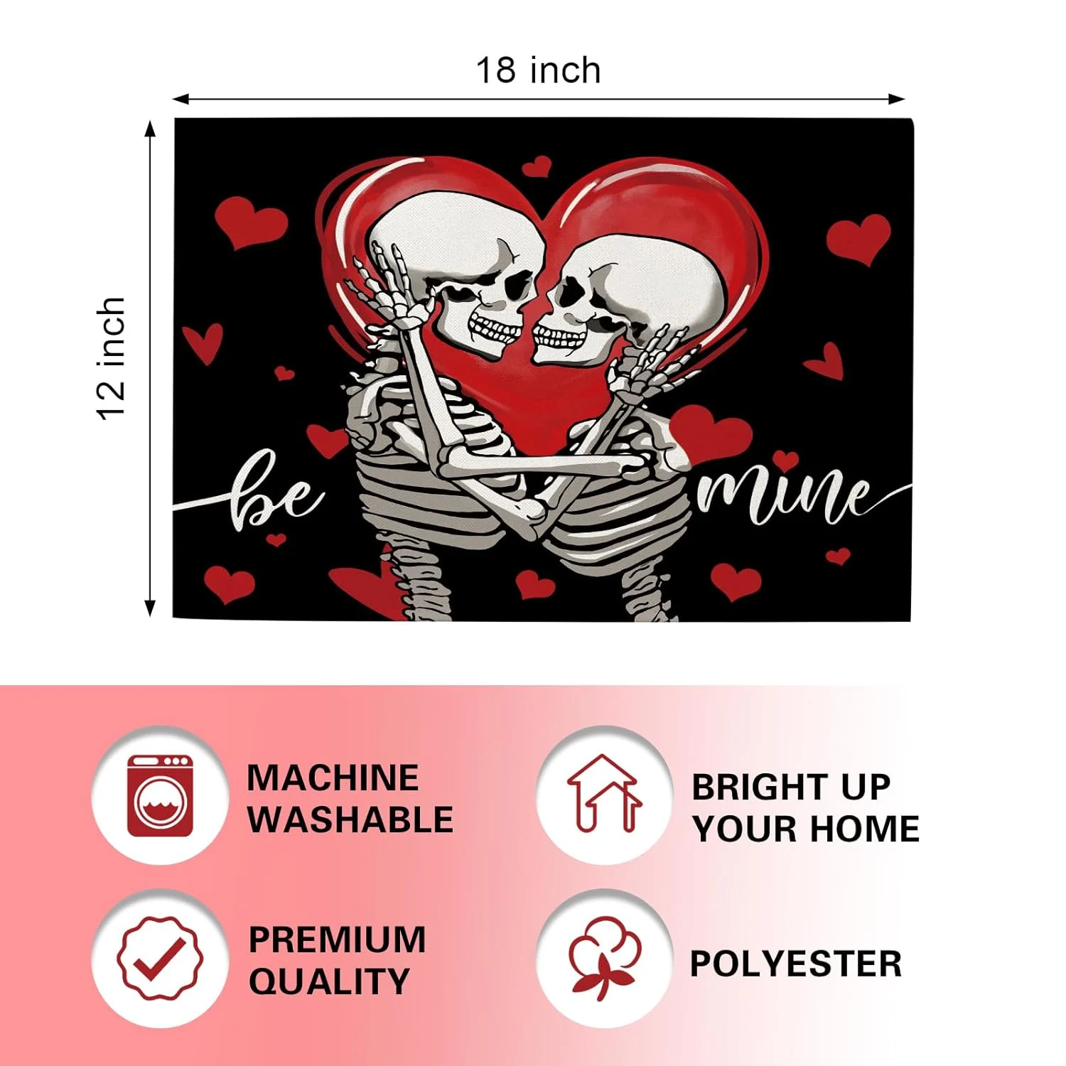 valentines placemats gothic skull 2