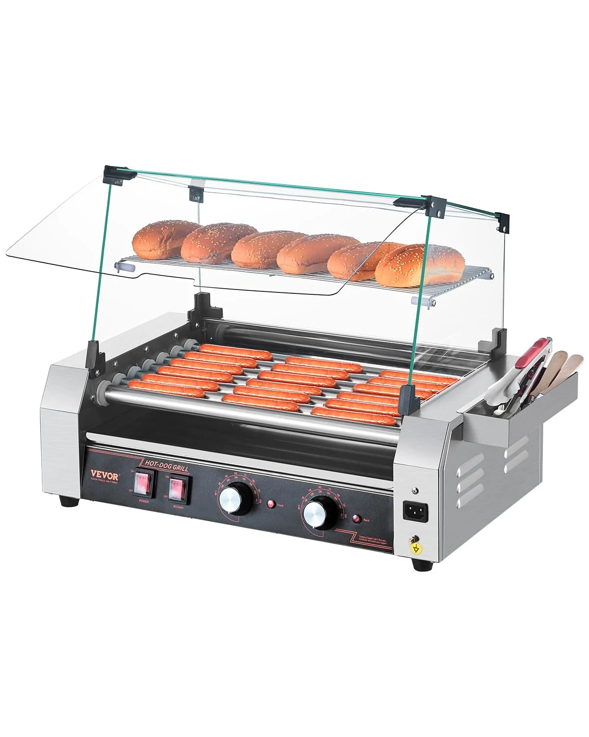 vevor commercial hot dog roller dual temp control 1