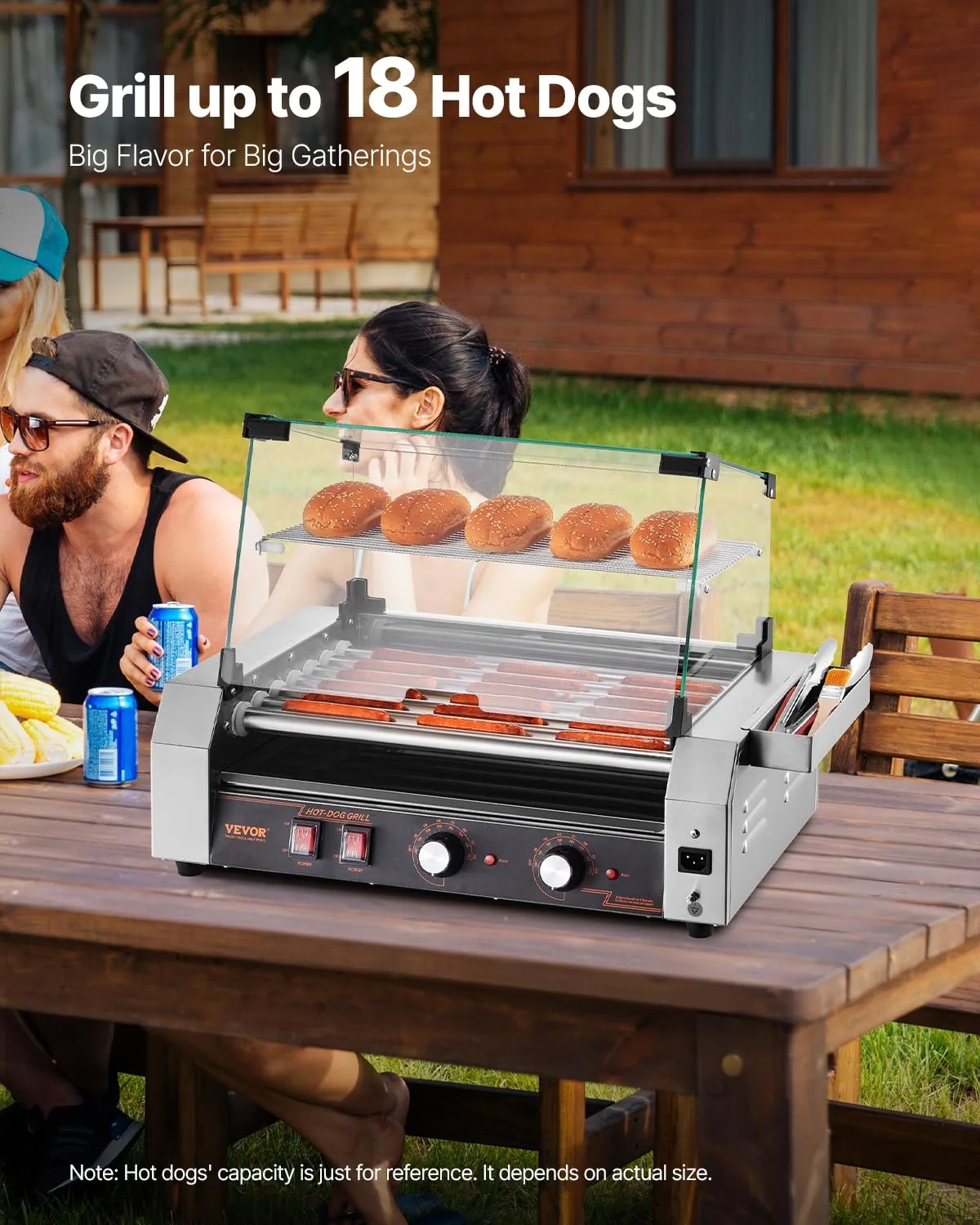 vevor commercial hot dog roller dual temp control 2