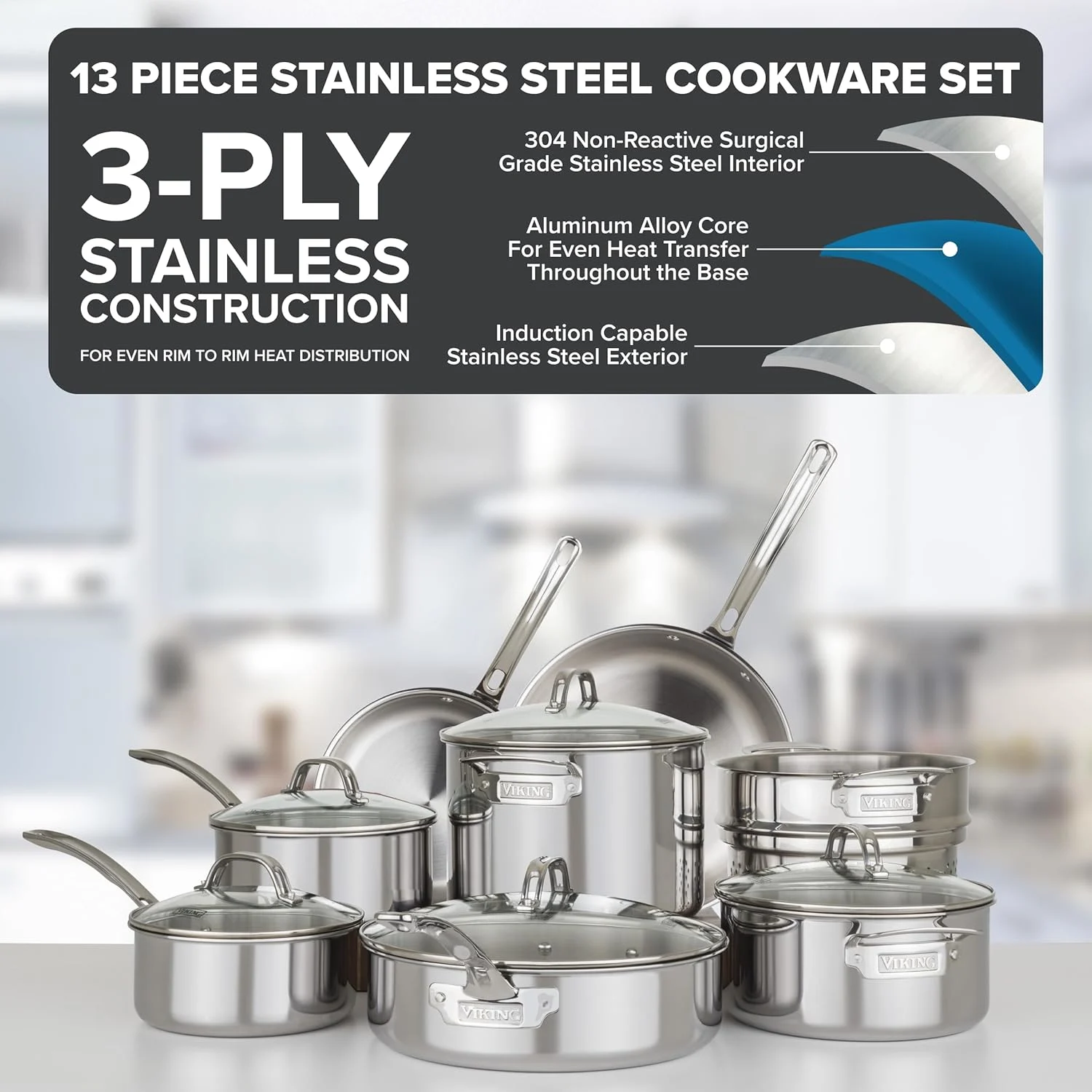 viking stainless cookware set 2