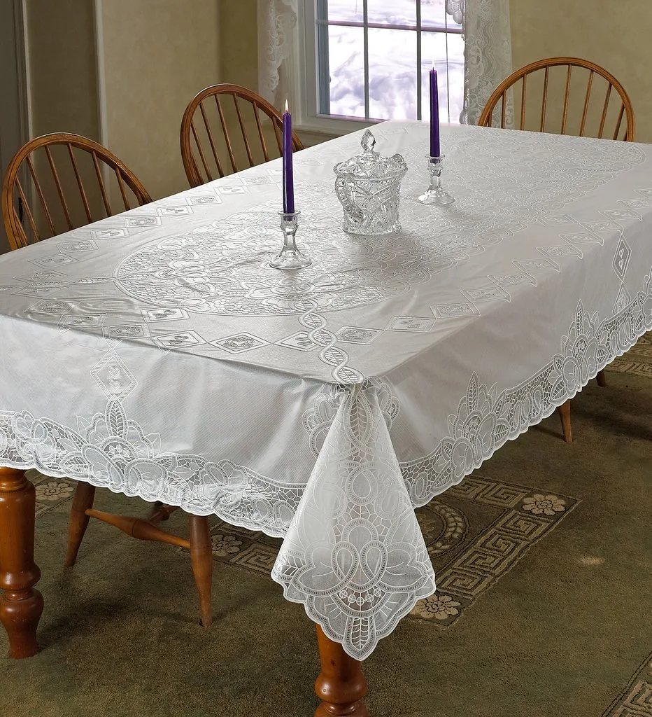 vinyl lace tablecloth white 1