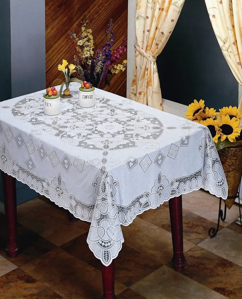 vinyl lace tablecloth white 2