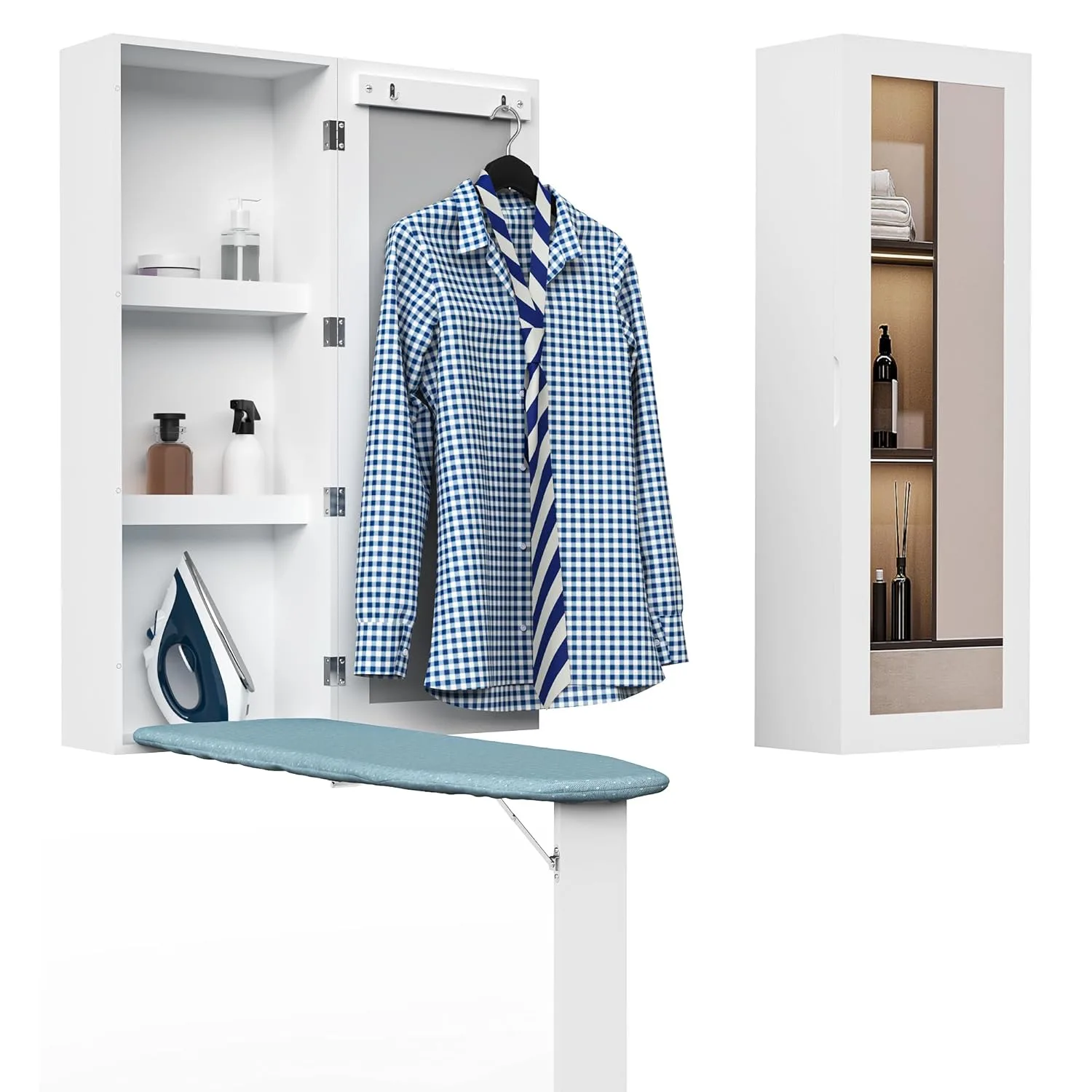 wall mount ironing cabinet mirror 1