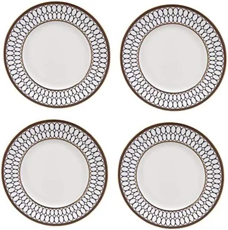 Wedgwood Renaissance Gold Fine Bone China Dinner Plates, Set of 4, 10.75 Inch