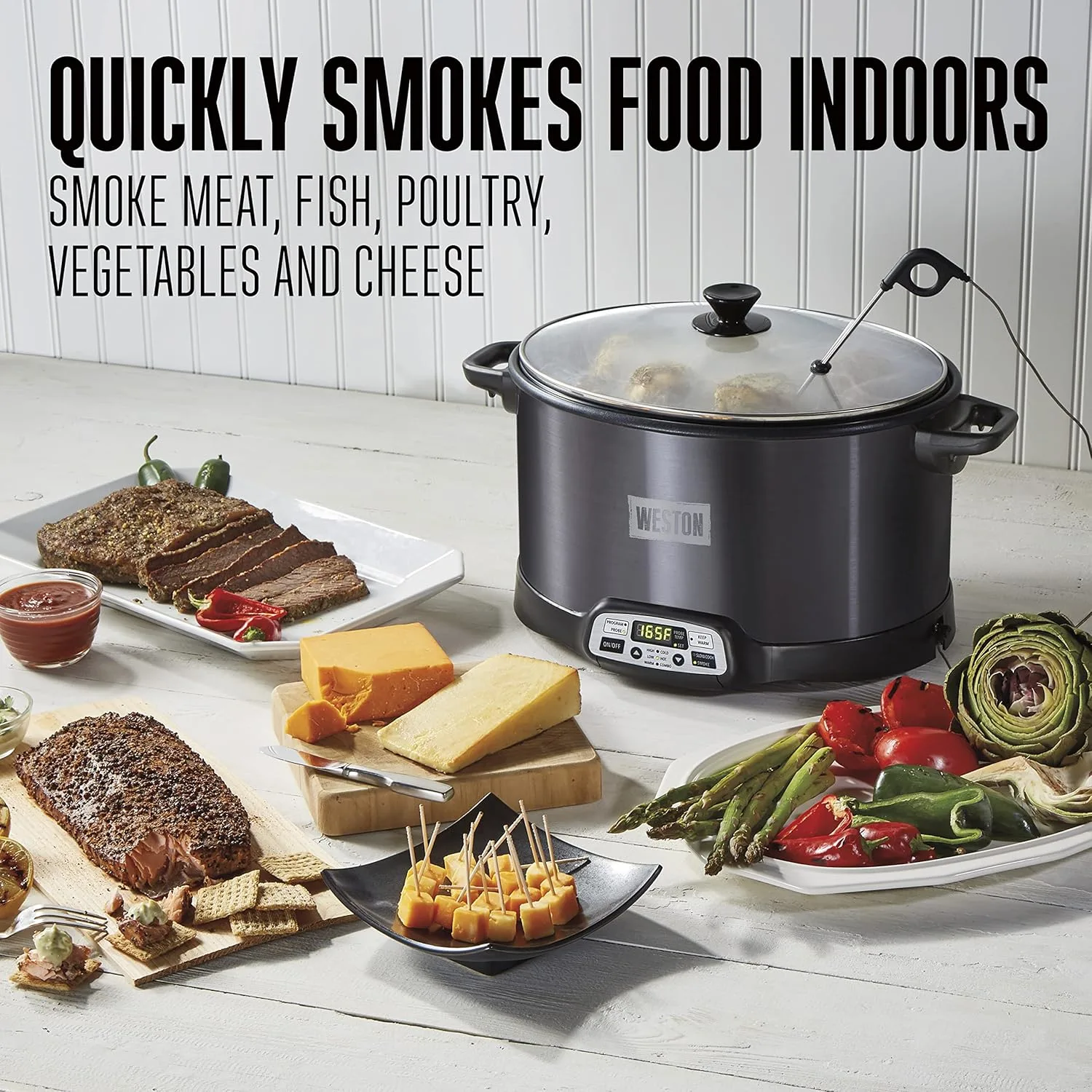 weston 2 in 1 indoor electric smoker slow cooker 2