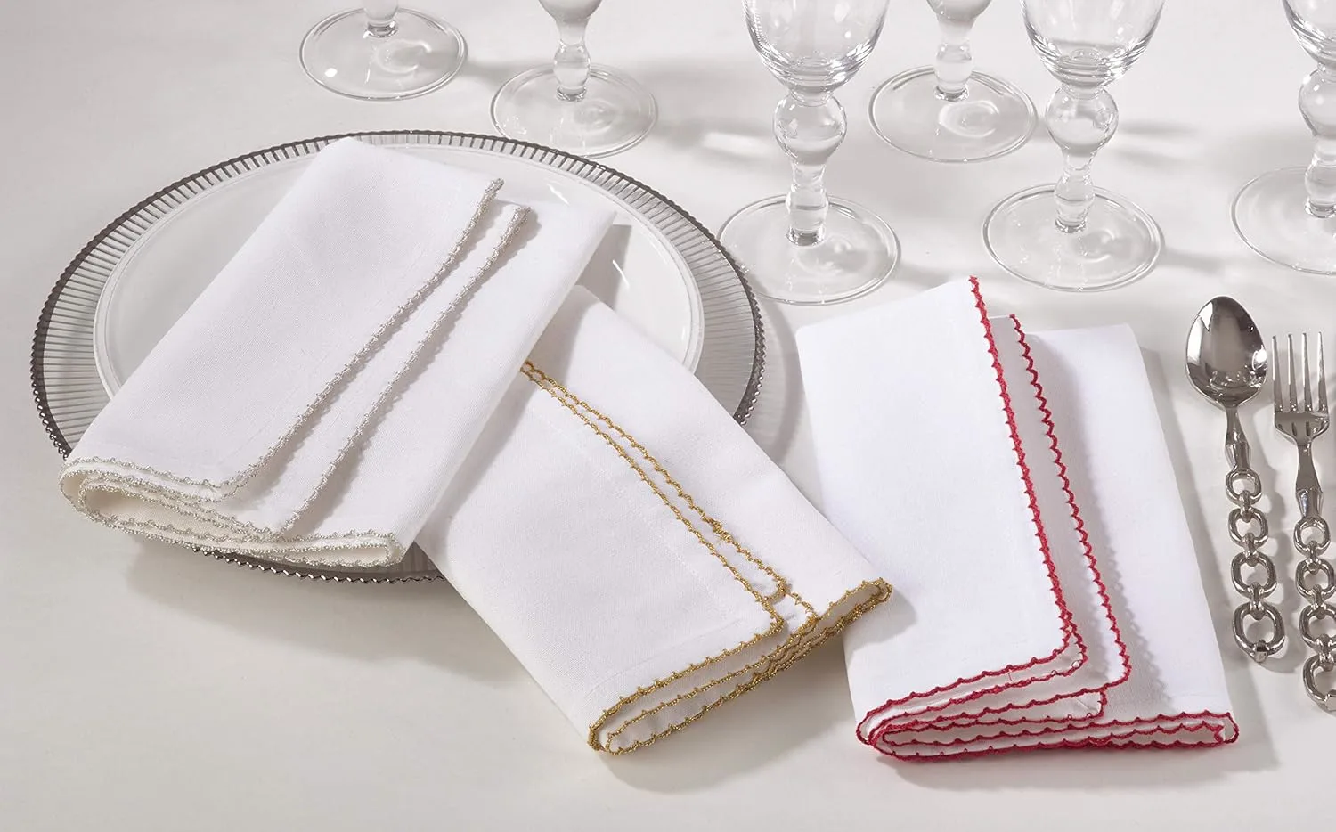 whip stitch napkins gold 2