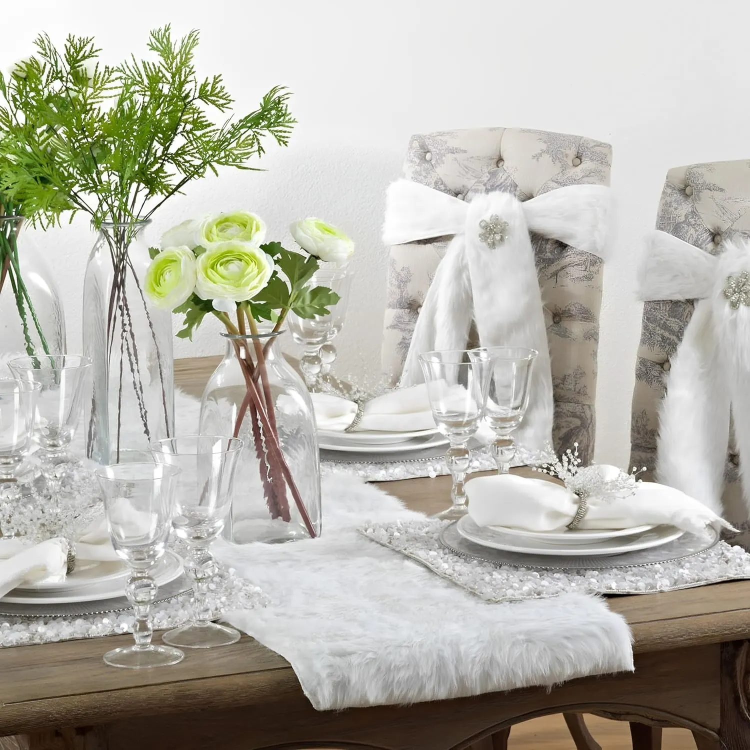 white faux fur runner 2