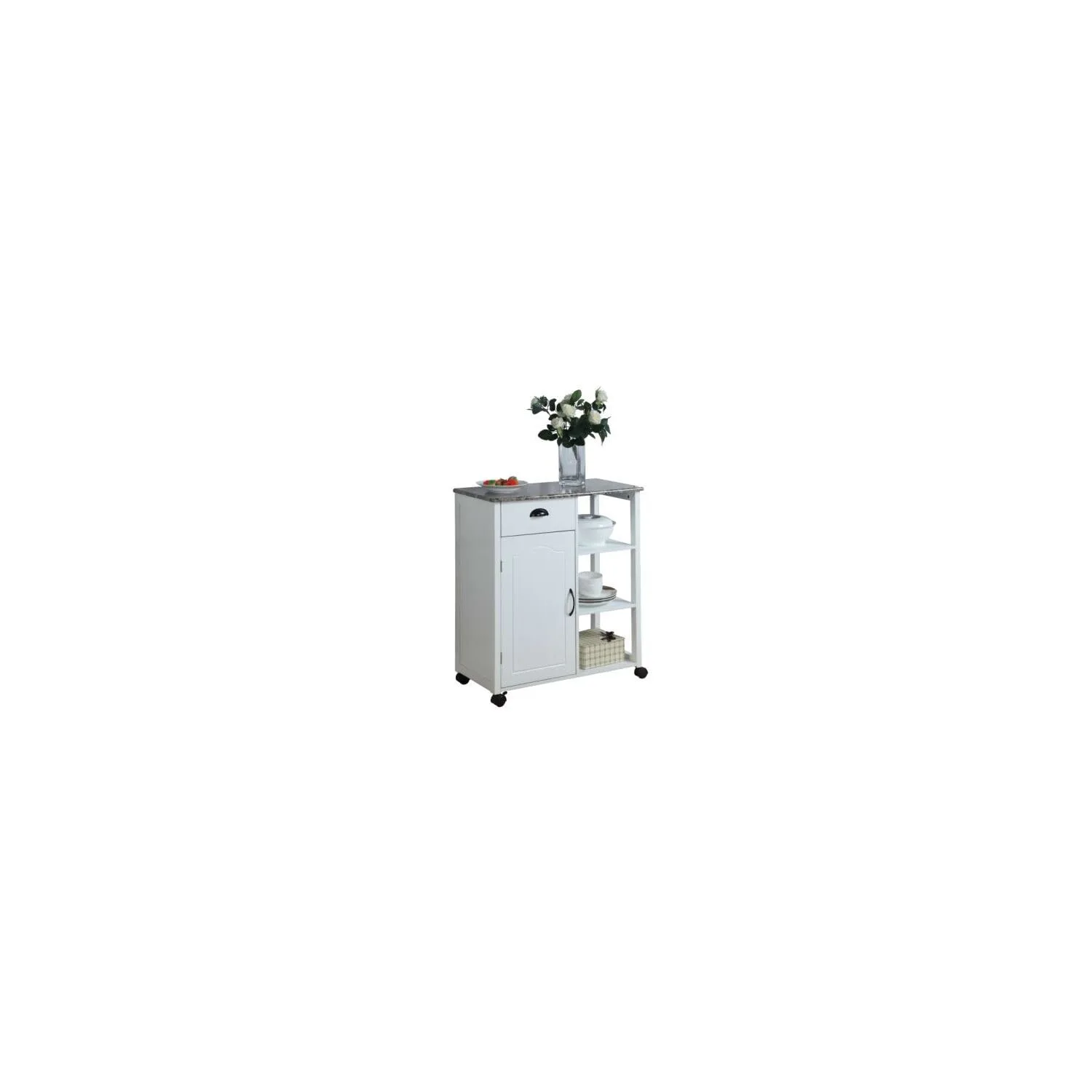white kitchen cabinet cart 2