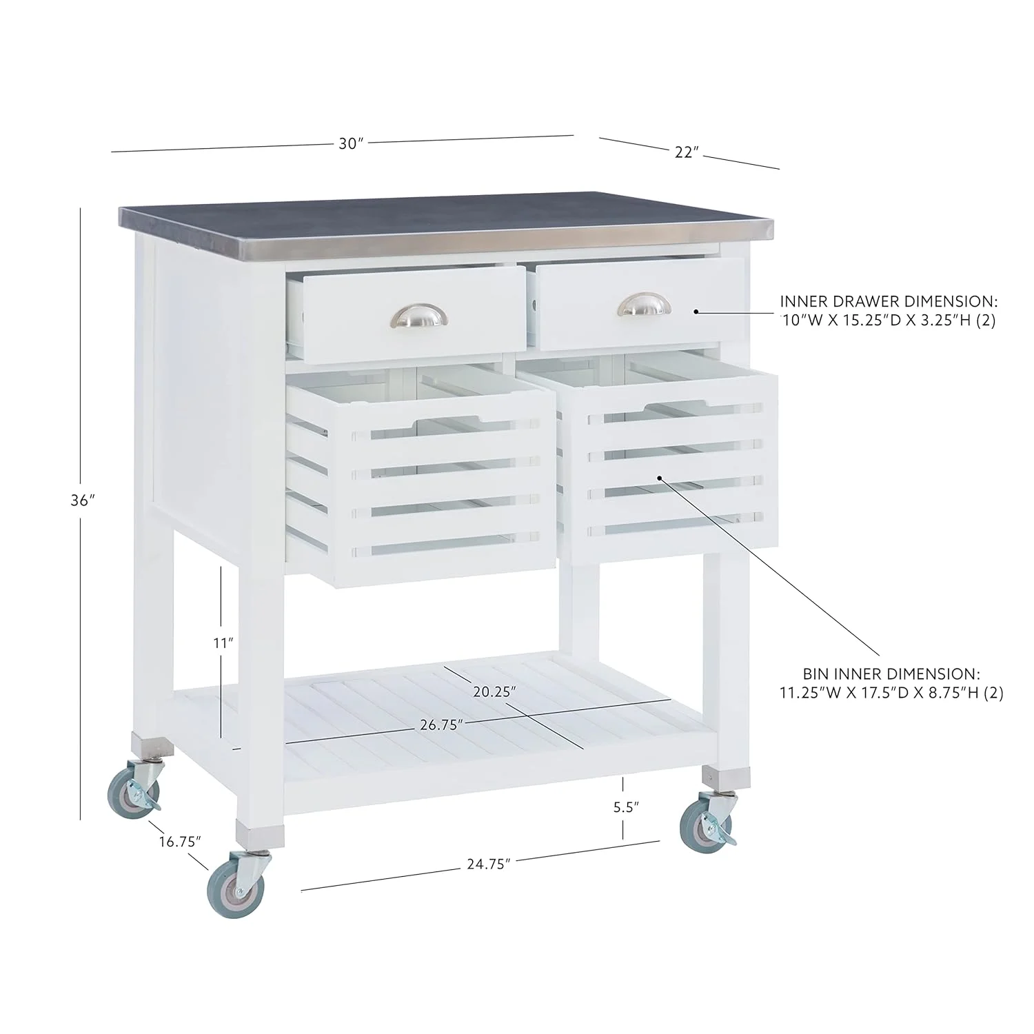 white kitchen cart 2