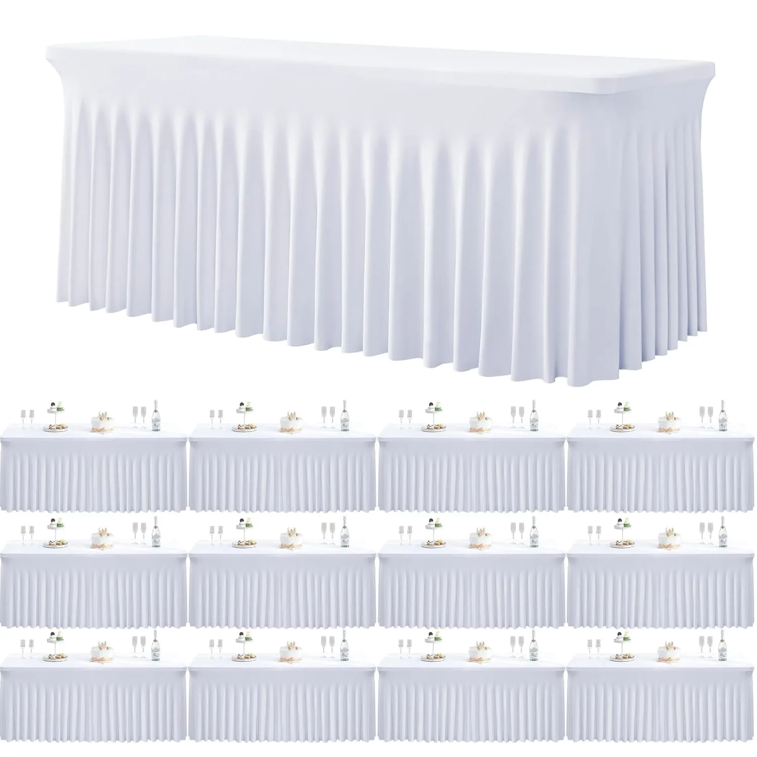 white spandex tablecloth fitted 1