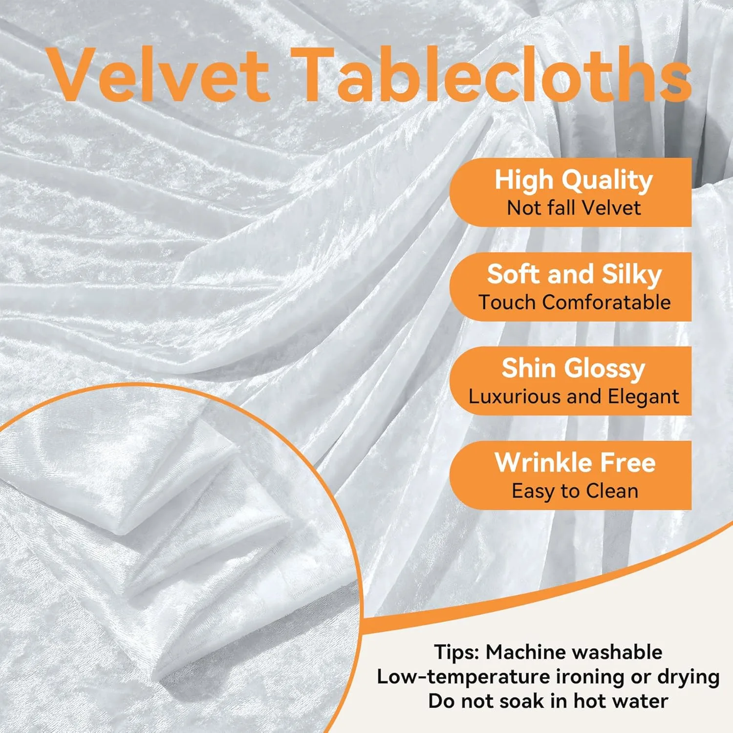 white velvet round tablecloth 2