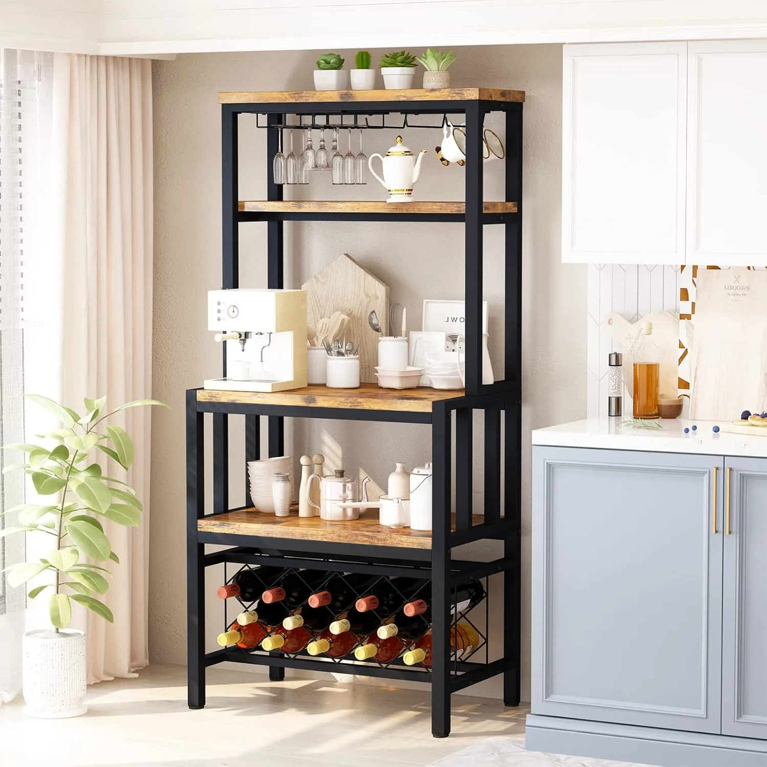 wine bakers rack kitchen 2