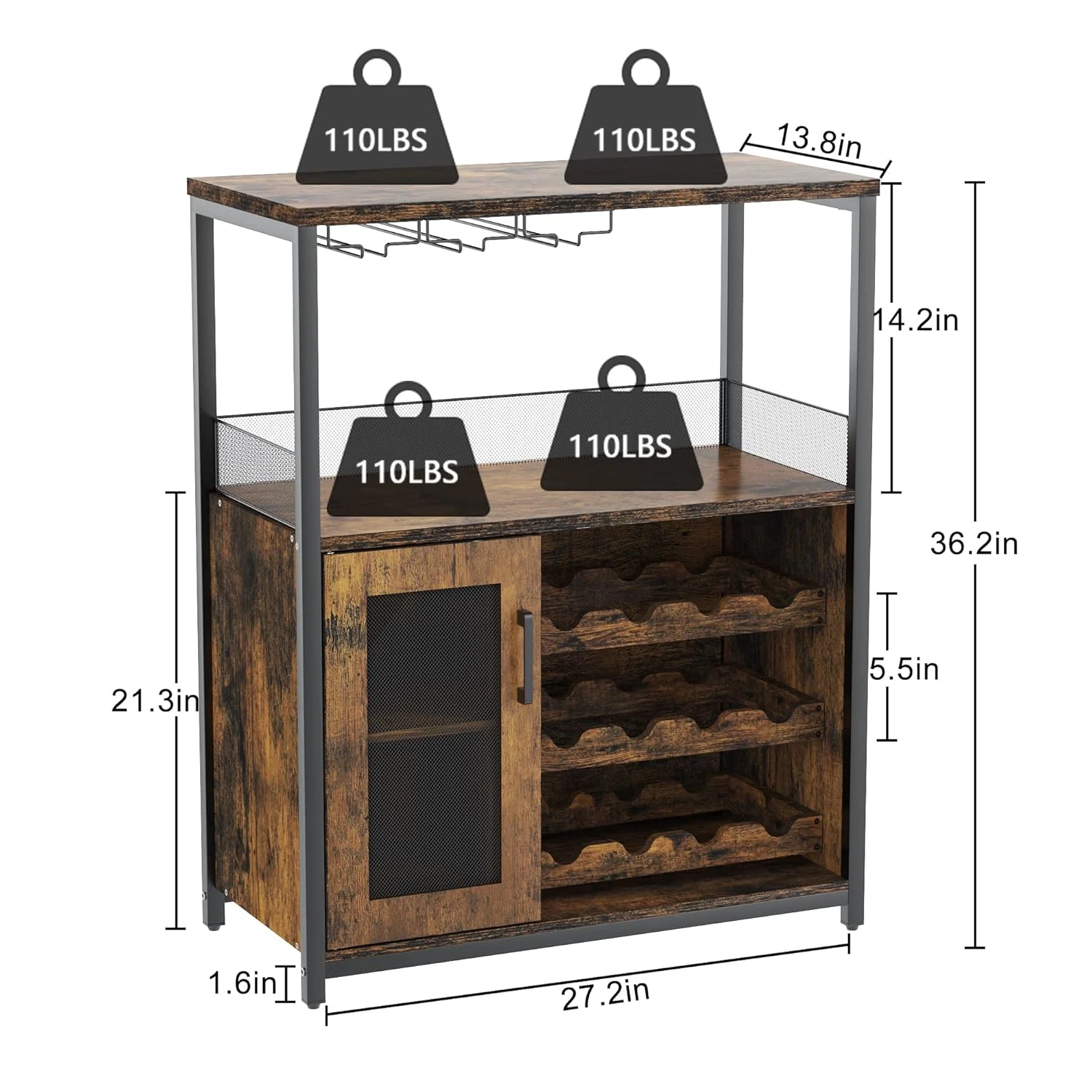 wine bar cabinet glass holder 2