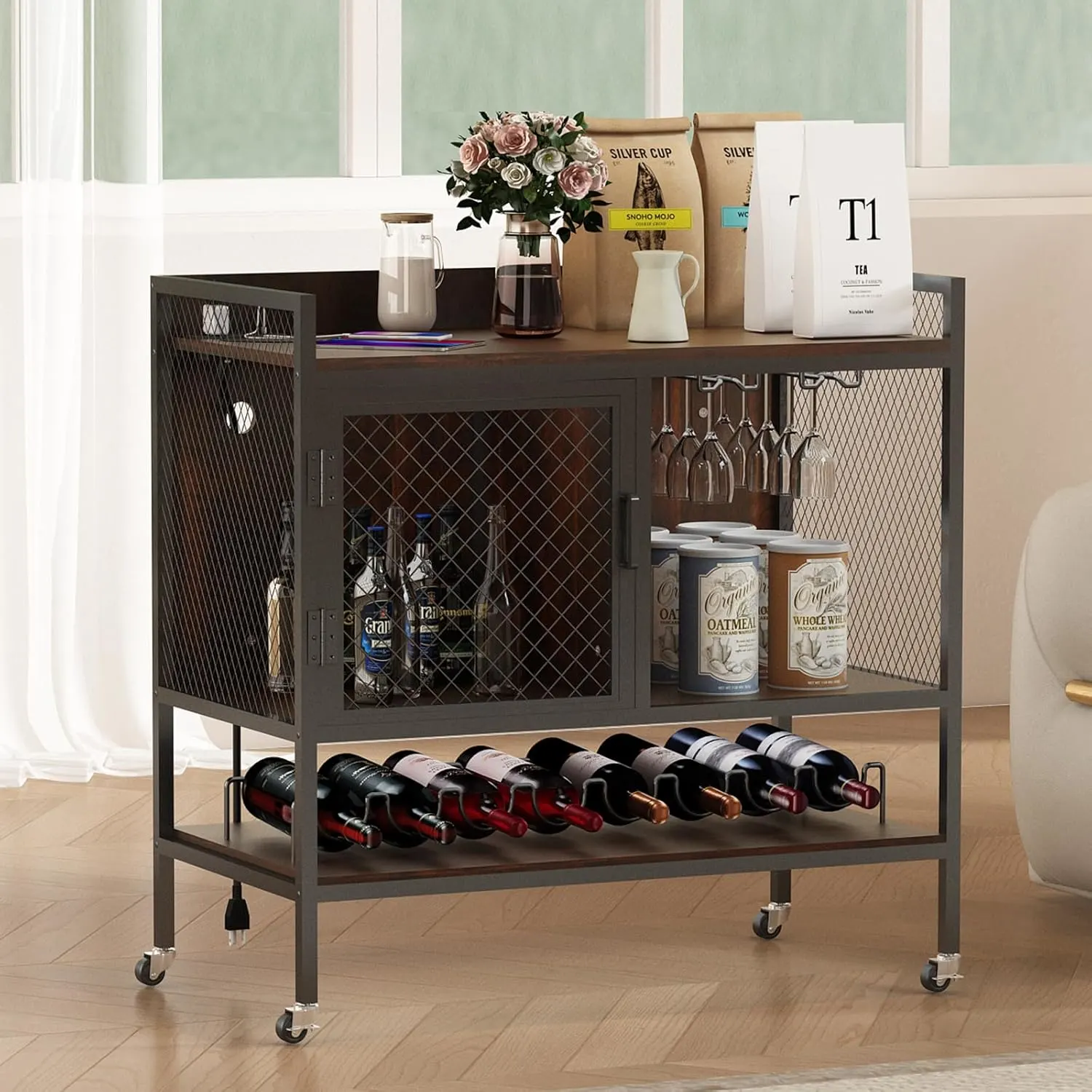 wine bar cabinet rustic 1