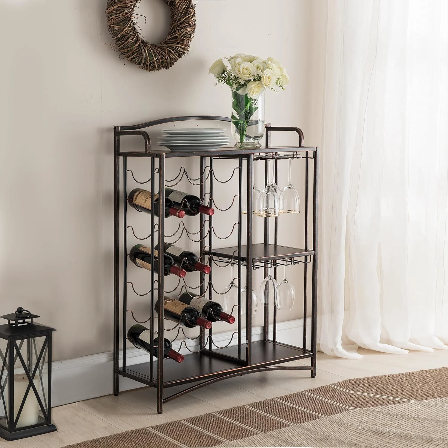 wine rack table copper 1
