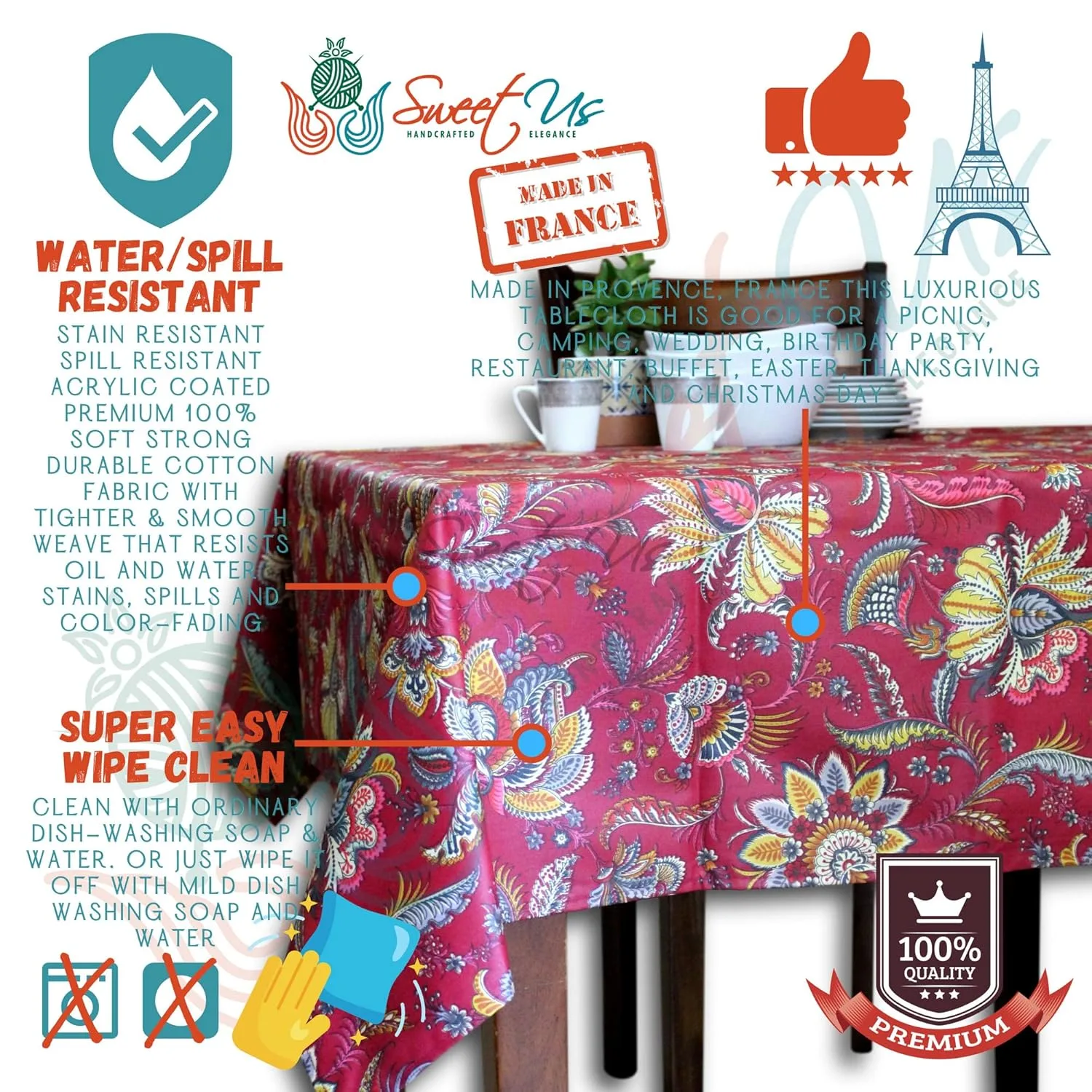 wipeable french tablecloth 2