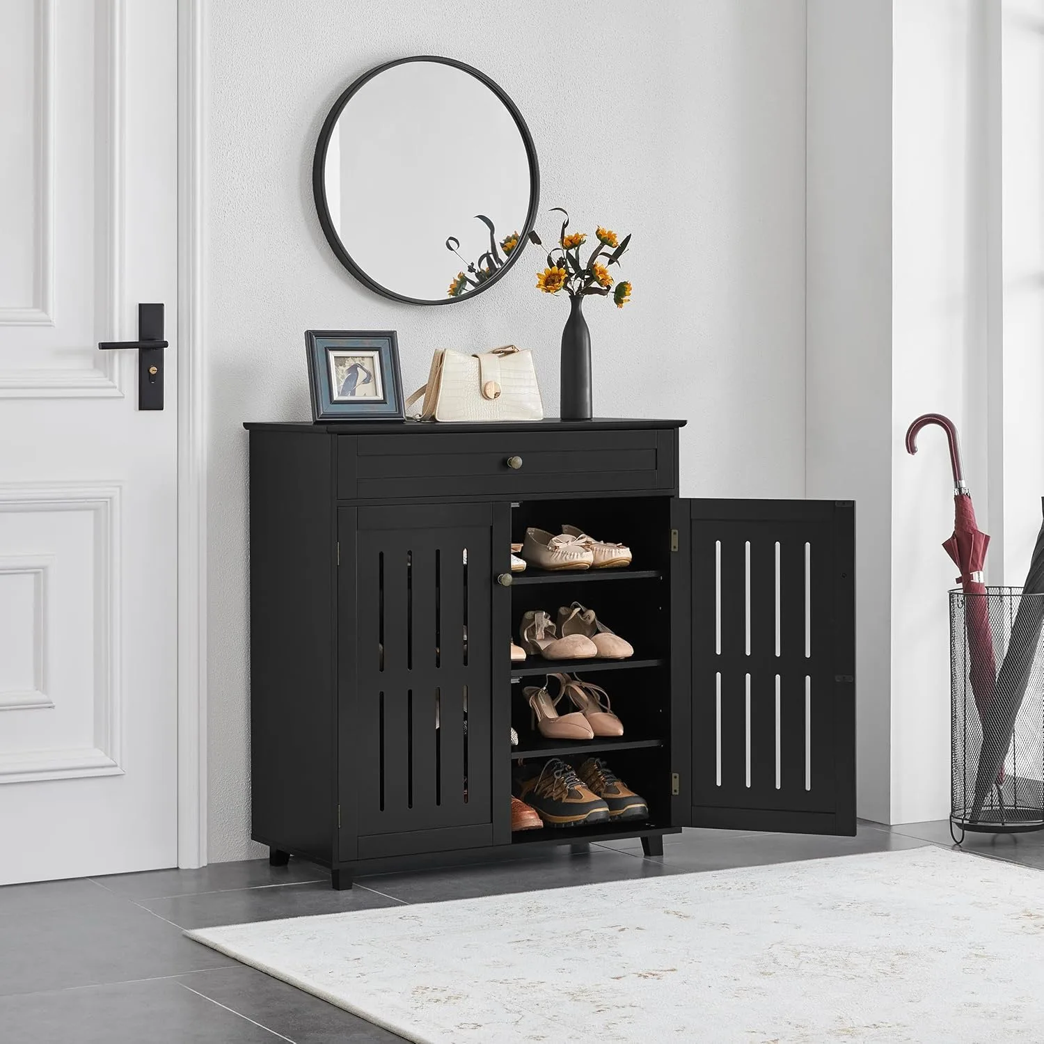 wood shoe cabinet storage 2