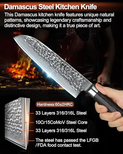 xinzuo damascus knife set 2