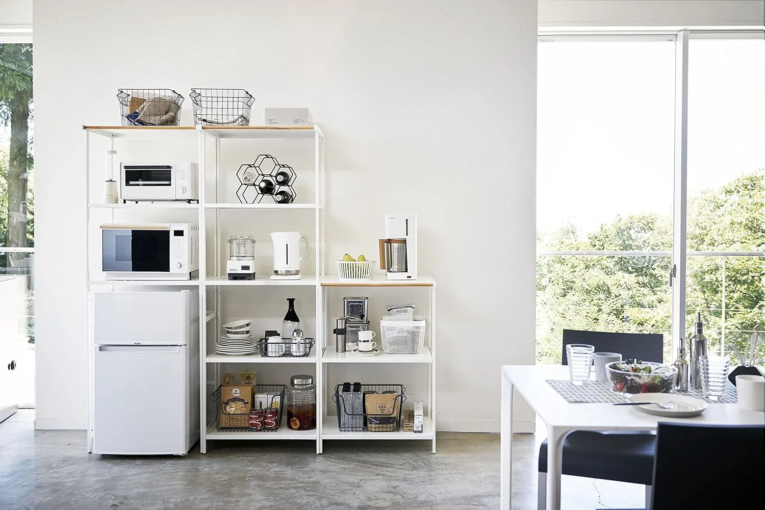 yamazaki tower fridge storage rack steel 2